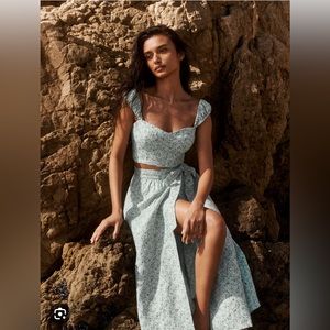 NWT Reformation Clyde Linen Two Piece Agave Size 10